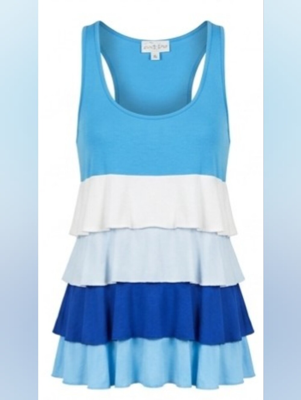 👗3/$25👗Fiona & Purple Blue Ombre Tiered Ruffle Tank Top Racerback Colorblock